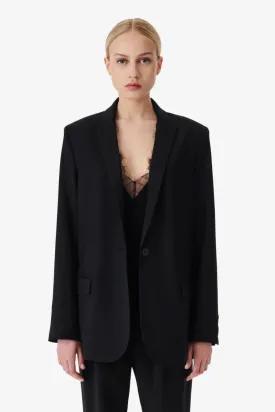 Allan Wool Blazer Jacket Black