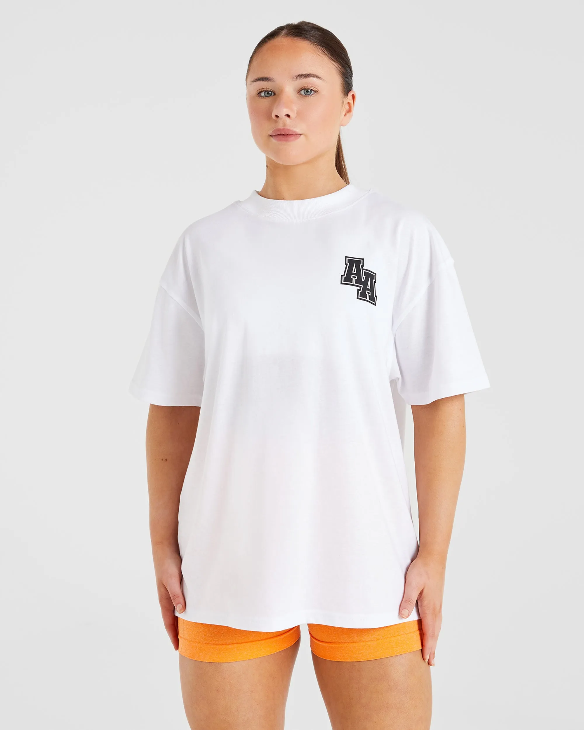 Athletics Slogan Oversized T Shirt - White