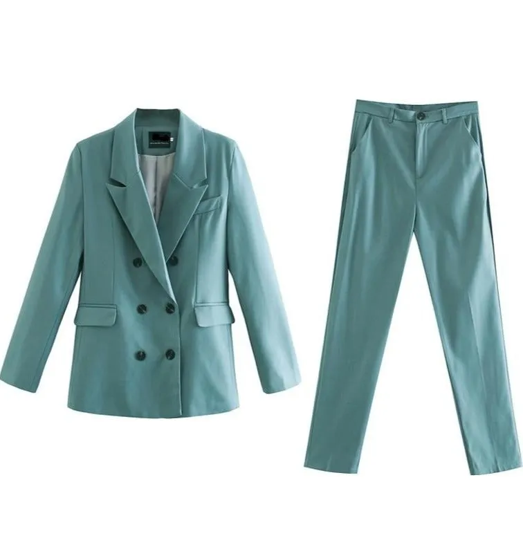 Blazer & Broek Set - Dames - Stijlvolle Blazer en Pants Set van Hoogwaardige Stof