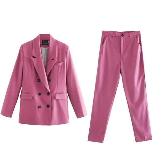 Blazer & Broek Set - Dames - Stijlvolle Blazer en Pants Set van Hoogwaardige Stof