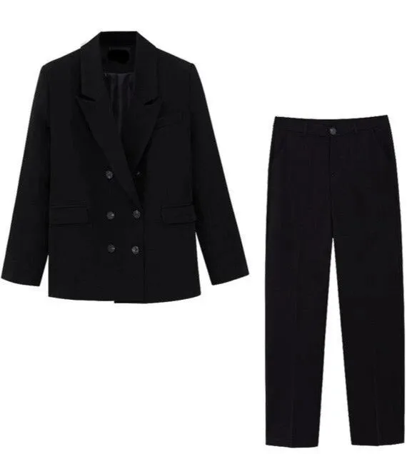 Blazer & Broek Set - Dames - Stijlvolle Blazer en Pants Set van Hoogwaardige Stof