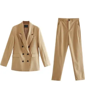 Blazer & Broek Set - Dames - Stijlvolle Blazer en Pants Set van Hoogwaardige Stof