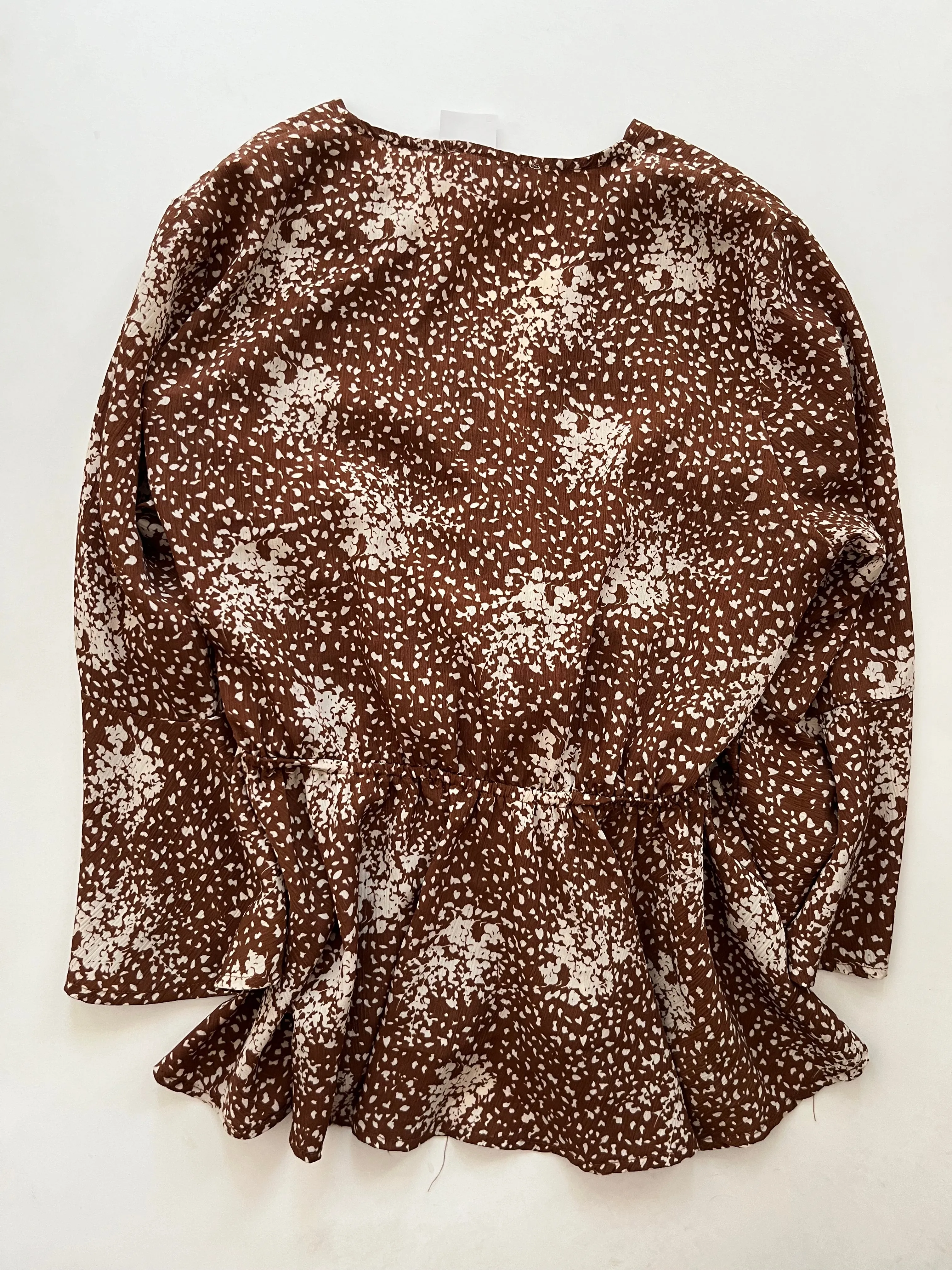 Blouse Long Sleeve By She   Sky In Brown, Size: M