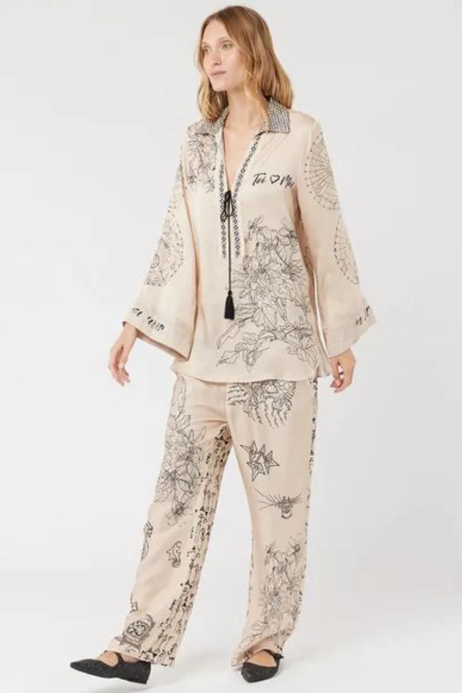 Caroline String Tie Collar Blouse Blossom