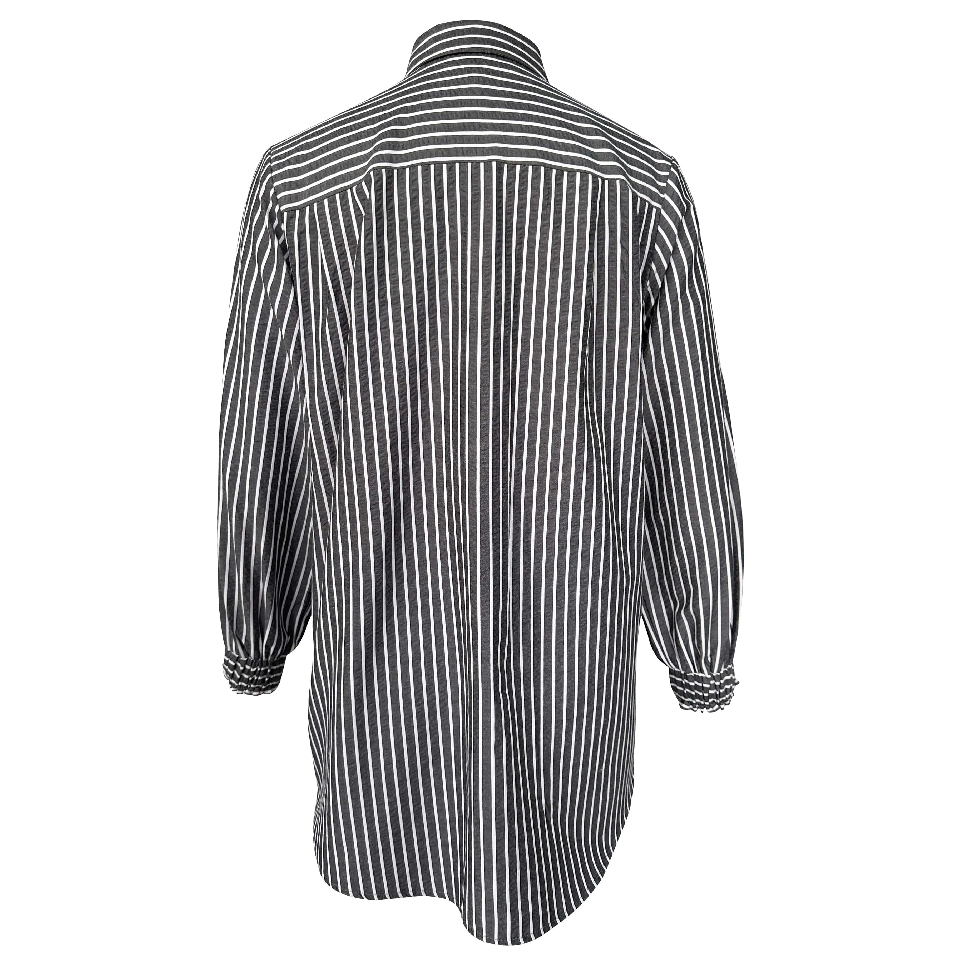 Elora Sheersucker Blouse - Black Stripe