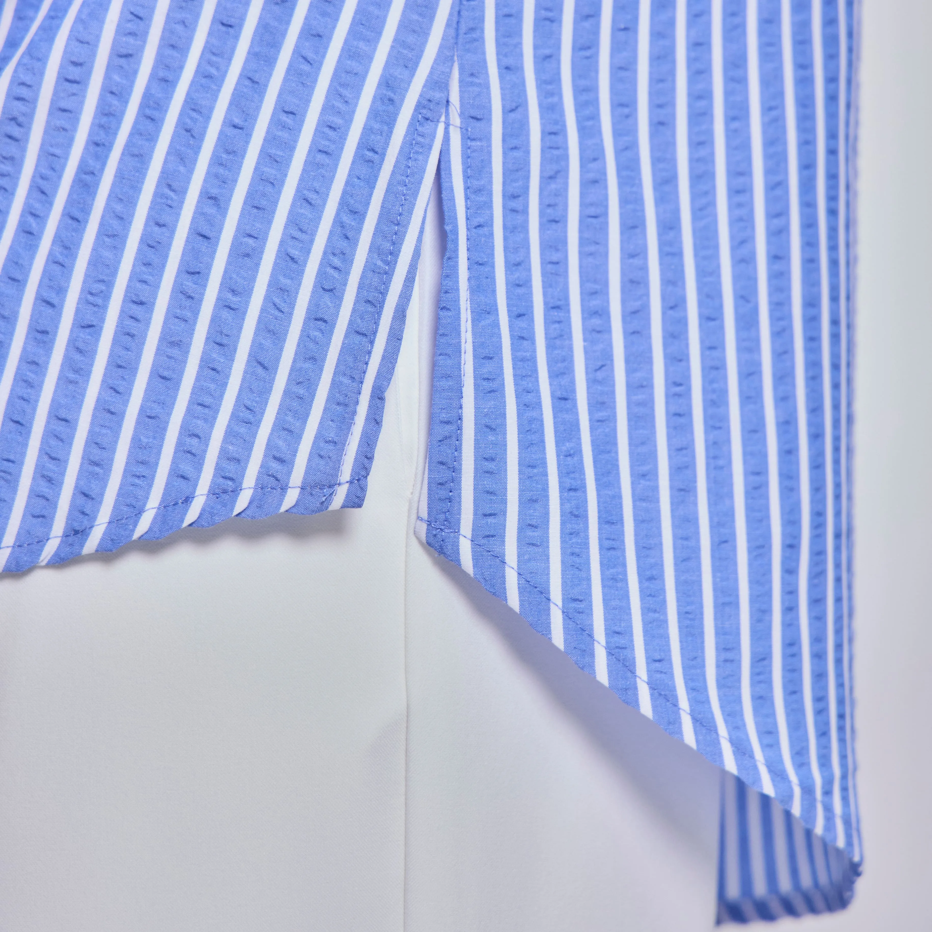 Elora Sheersucker Blouse - Blue Stripe