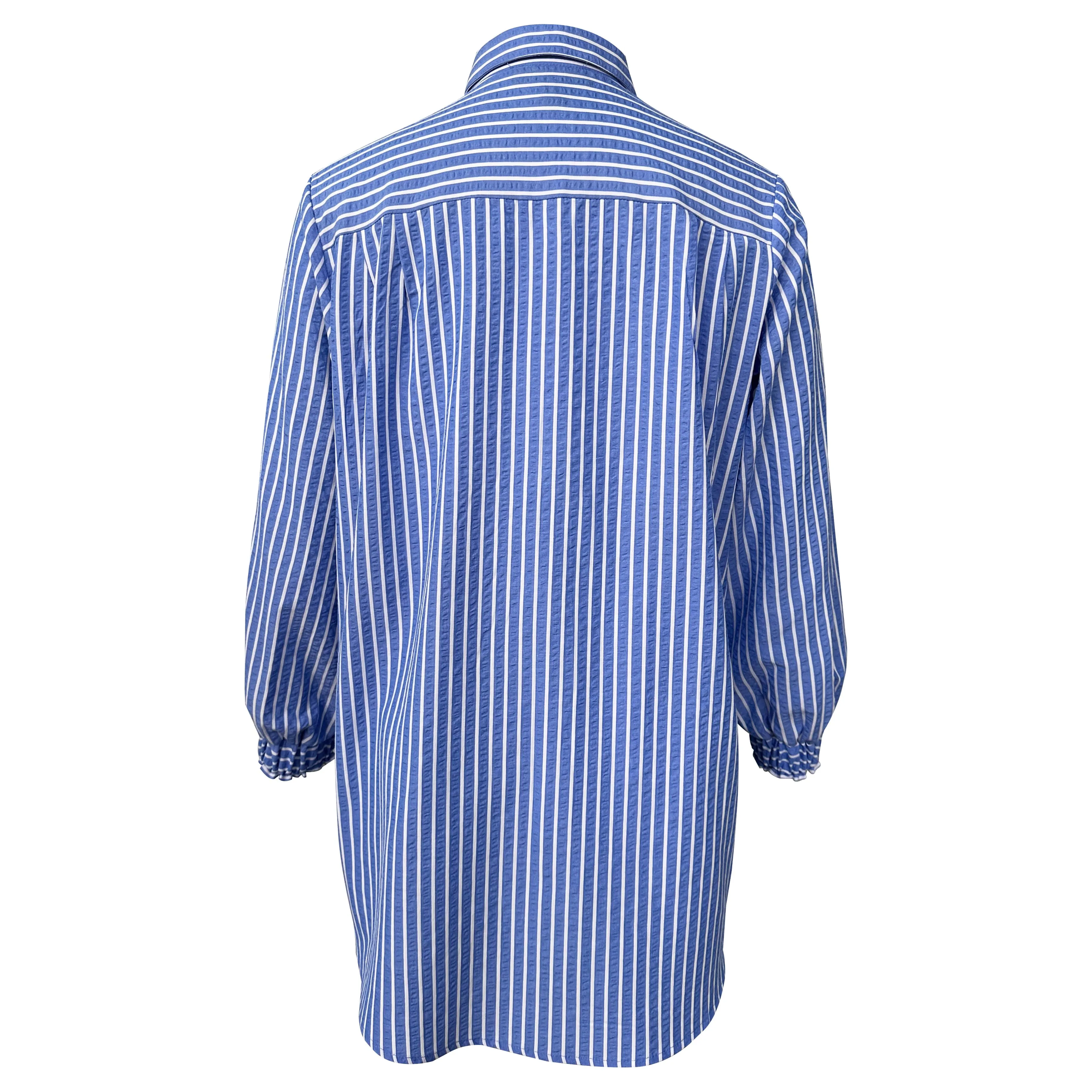 Elora Sheersucker Blouse - Blue Stripe