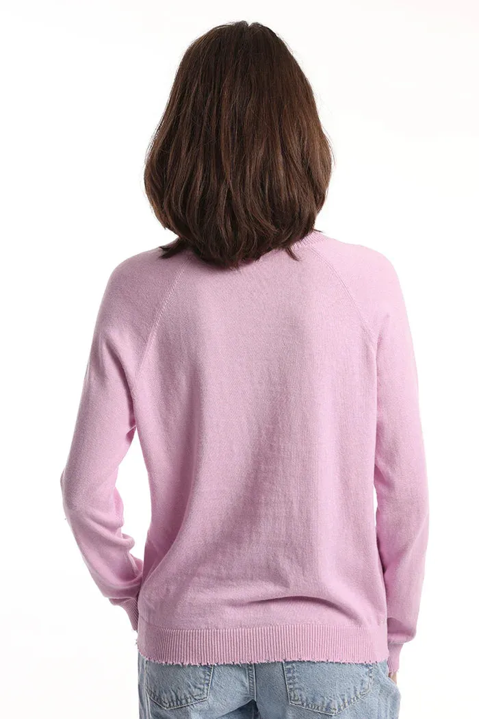 Frayed Edge V-Neck Sweater