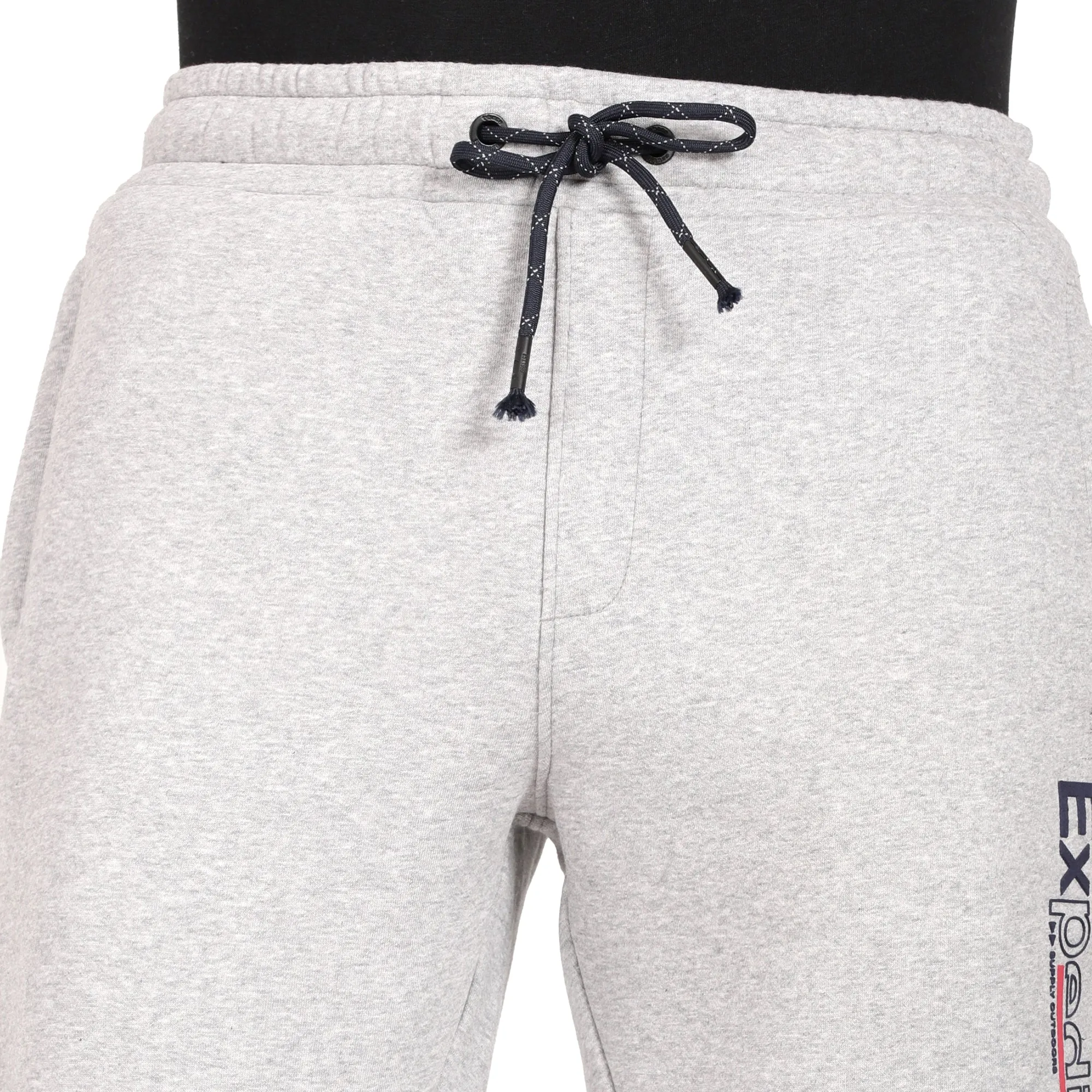 Grey Melange Knitted Lower Track Pants