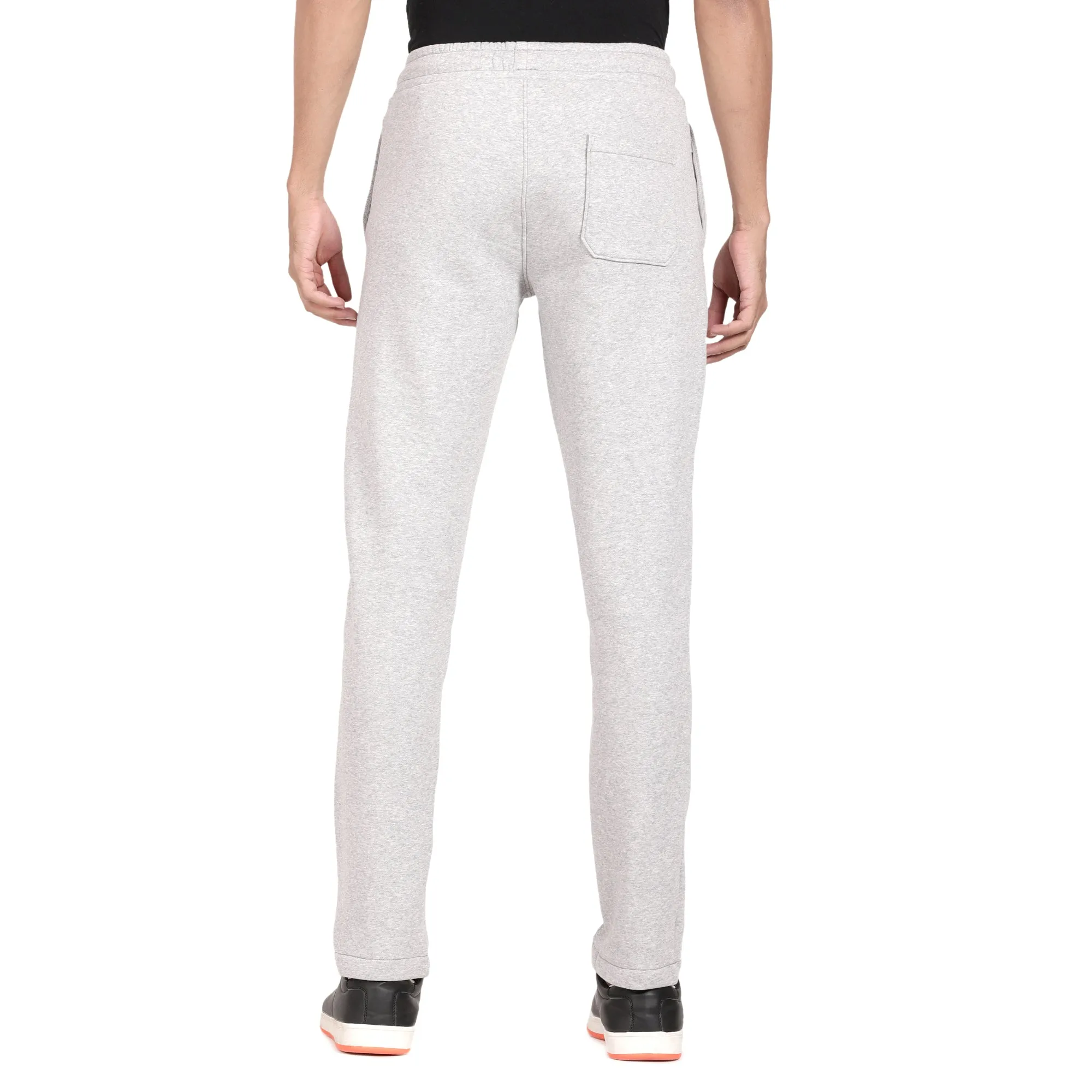 Grey Melange Knitted Lower Track Pants