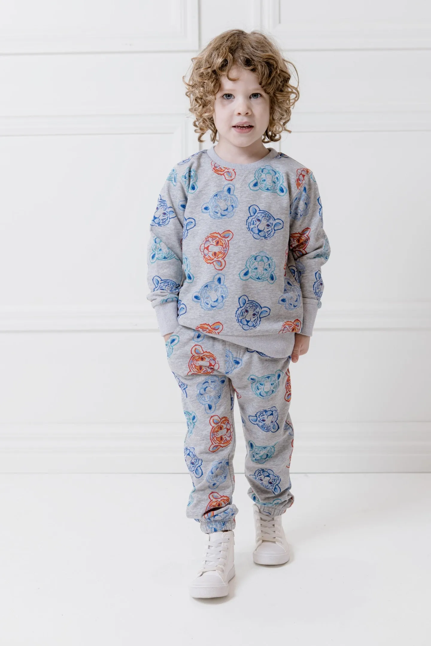 Milky Tiger Fleece Track Pant