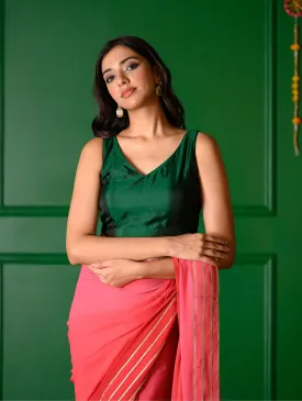 Nazaqat Blouse : Green V neckline