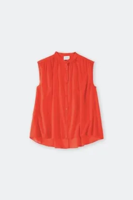 Sleeveless Gathered Blouse