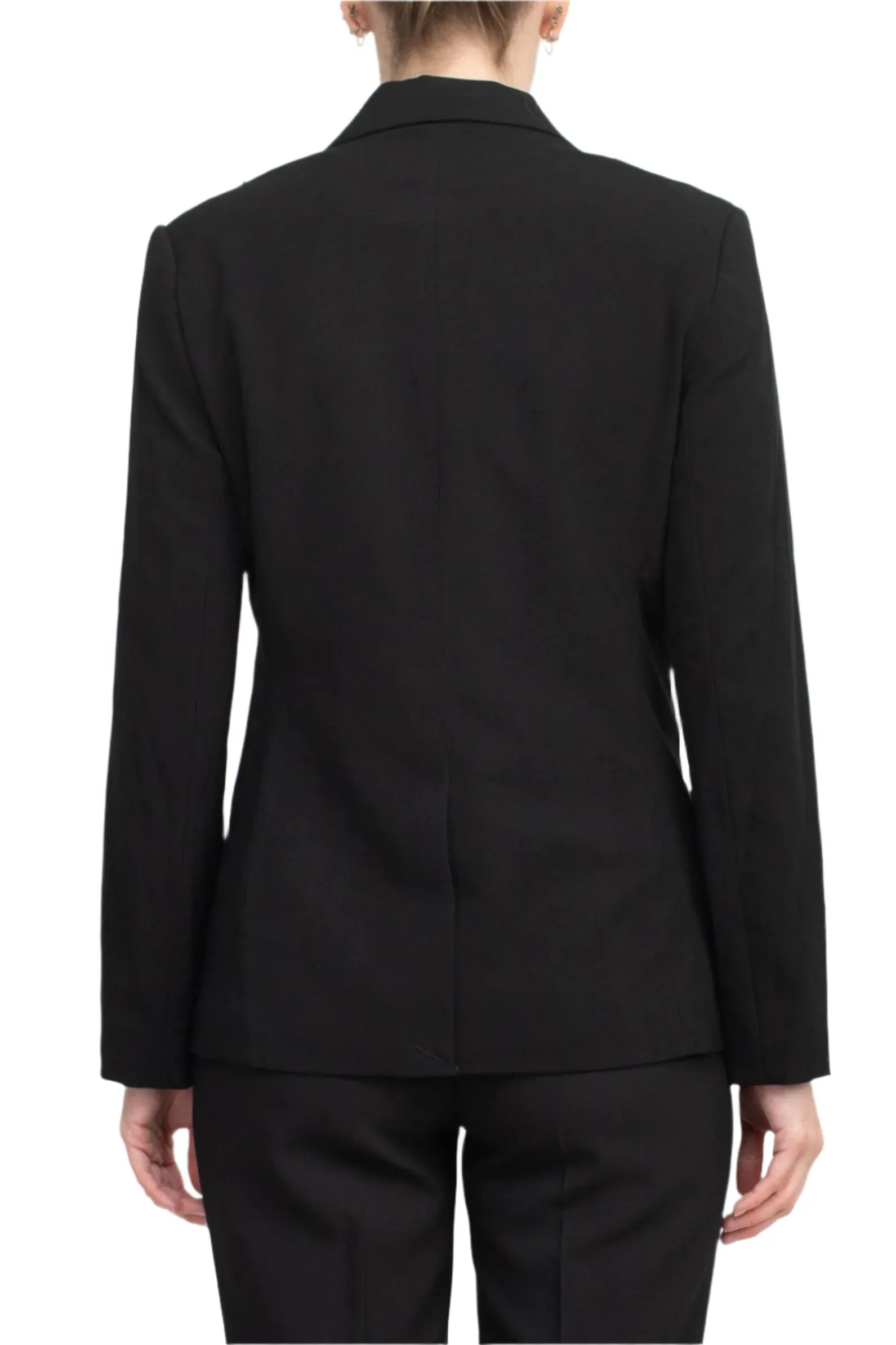 T Tahari Notched Collar Long Sleeve One Button Rayon Blazer